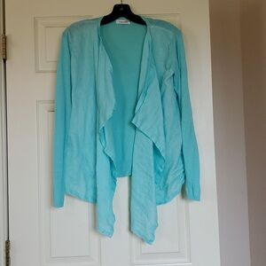 Calvin Klein Women's Open Waterfall Front Cardigan Linen Viscose Size Small